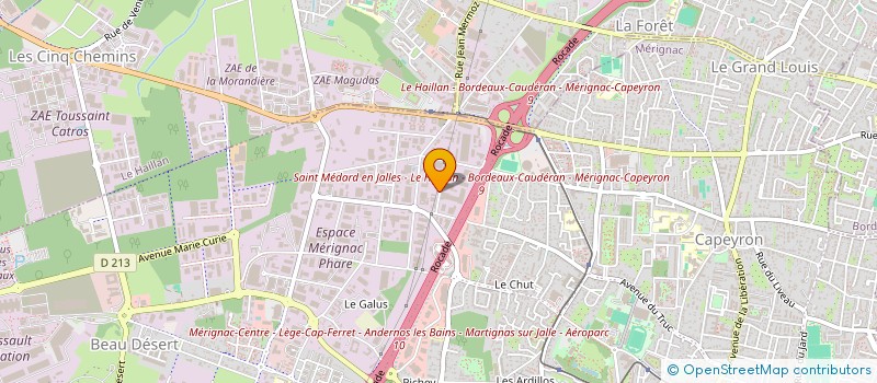 localisation de l'entreprise THERMO-ECO à MERIGNAC