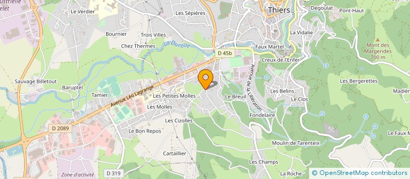 localisation de l'entreprise THIERNOISE FOYER JEUNE TRAVAIL à THIERS