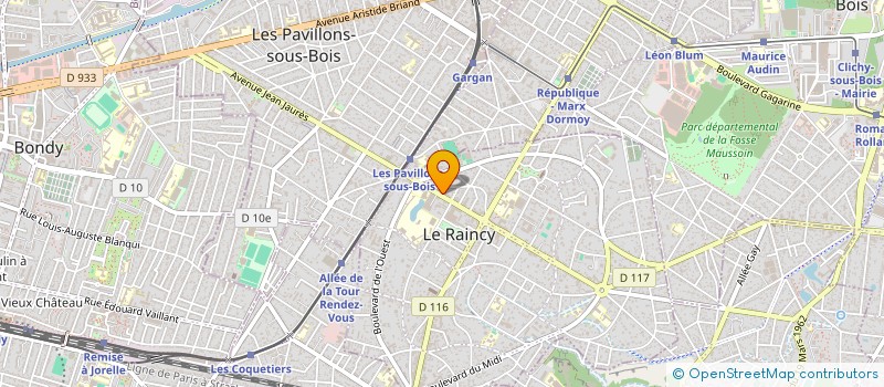 localisation de l'entreprise THIERS 19 à LE RAINCY