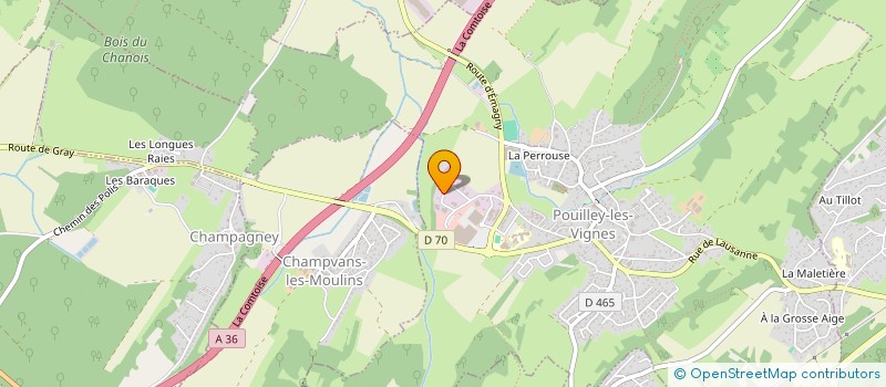 localisation de l'entreprise THIERY ELECTRICITE à POUILLEY-LES-VIGNES