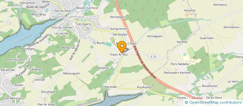 localisation de l'entreprise THOMAS  HOPITAL-CAMFROUT