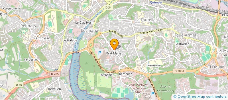 localisation de l'entreprise THOMAS HERVE ET PERRINE  QUIMPER