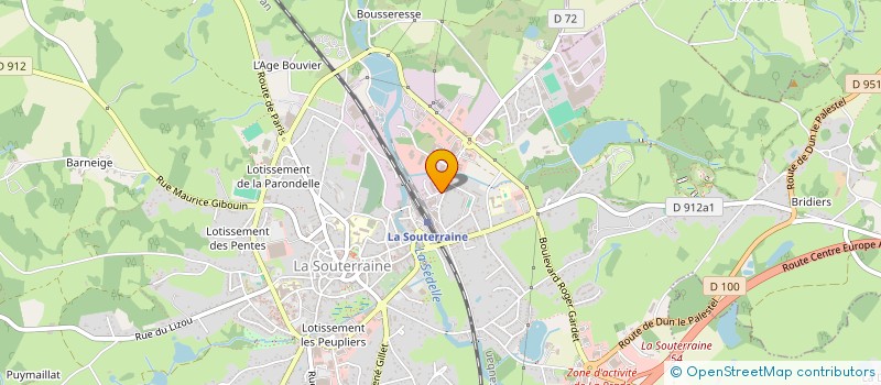 localisation de l'entreprise THURET VOYAGES à LA SOUTERRAINE