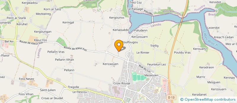 localisation de l'entreprise TI AR GOZHIDI  LANNILIS