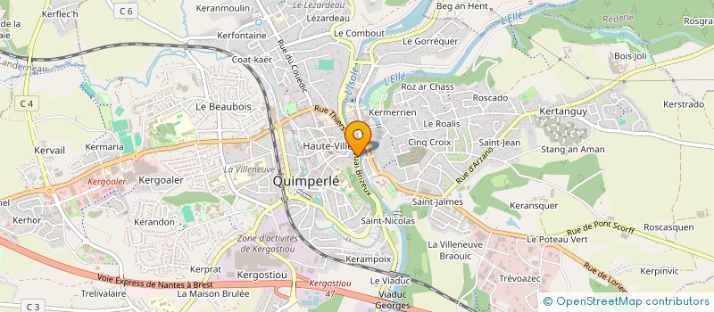 localisation de l'entreprise TI MA BRO  QUIMPERLE