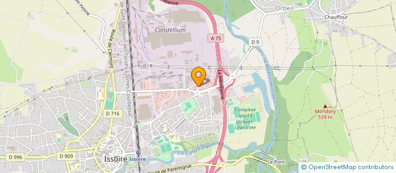 localisation de l'entreprise TINEL AUVERGNE  ISSOIRE