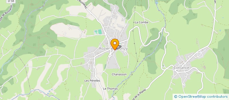 localisation de l'entreprise TISSAGES MAZET à ROZIER-EN-DONZY