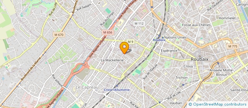 localisation de l'entreprise TISSUS TECHNIQUES INDEMAILLABLES à ROUBAIX