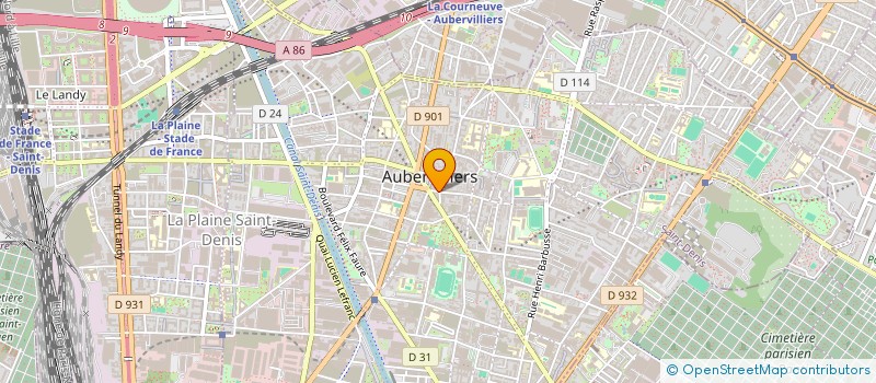 localisation de l'entreprise TJR EXPRESS à AUBERVILLIERS