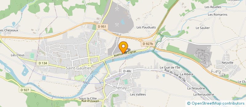 localisation de l'entreprise TLSB - TRANSPORT LOGISTIQUE ET SERVICES EN BERRY à SAINT-GAULTIER