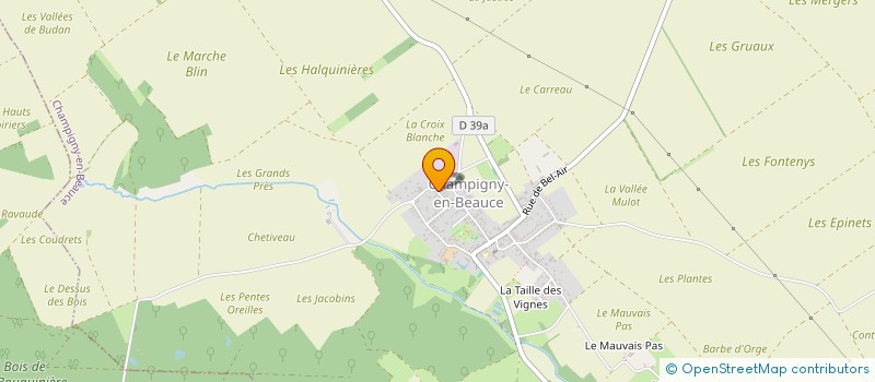 localisation de l'entreprise TM CREATION à CHAMPIGNY-EN-BEAUCE