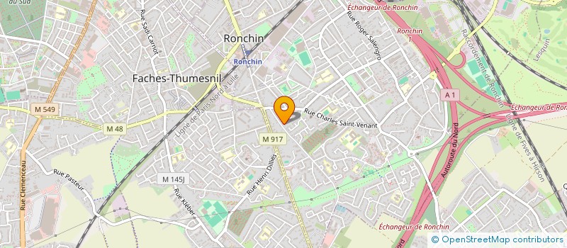 localisation de l'entreprise TOITURE BARDAGE ENVIRONNEMENT à RONCHIN