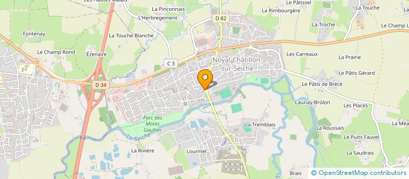 localisation de l'entreprise TOITURE POUESSEL à NOYAL-CHATILLON-SUR-SEICHE