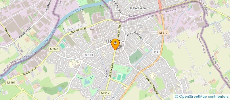 localisation de l'entreprise TOITURES DE LA VALLEE DE LA LYS  HALLUIN