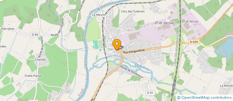 localisation de l'entreprise TOITURES DU SUD OUEST à NERSAC