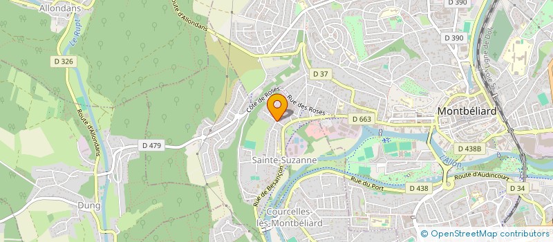 localisation de l'entreprise TOITURES ET FERMETURES COMTOISES à SAINTE-SUZANNE
