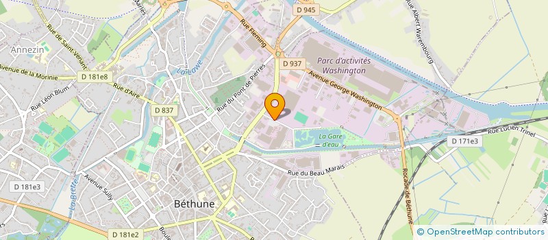 localisation de l'entreprise TOLARTOIS à BETHUNE