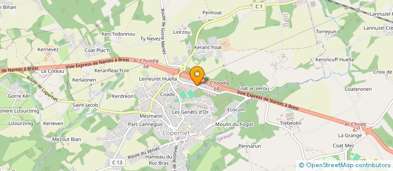 localisation de l'entreprise TOMEN COUVERTURE à LOPERHET