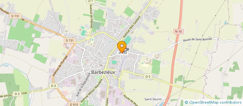 localisation de l'entreprise TONNELLERIE F.  BARBEZIEUX-SAINT-HILAIRE