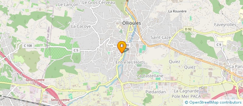 localisation de l'entreprise TOP CONTROLE TECHNIQUE  OLLIOULES