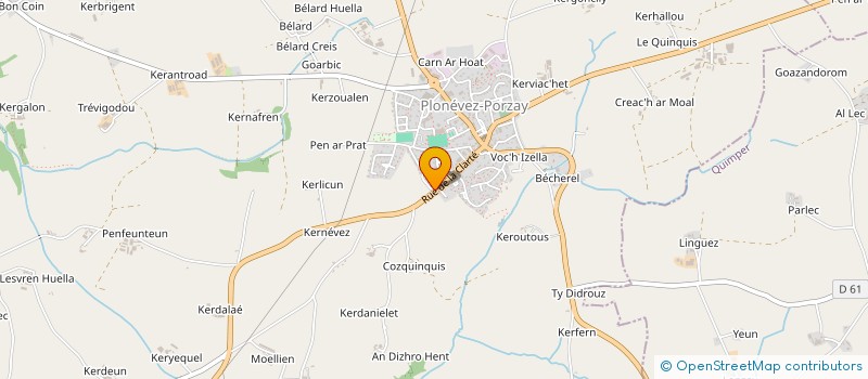 localisation de l'entreprise TOP THERMIC à PLONEVEZ-PORZAY