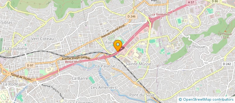 localisation de l'entreprise TOULON METROPOLE ATHLETISME (TMA )  TOULON