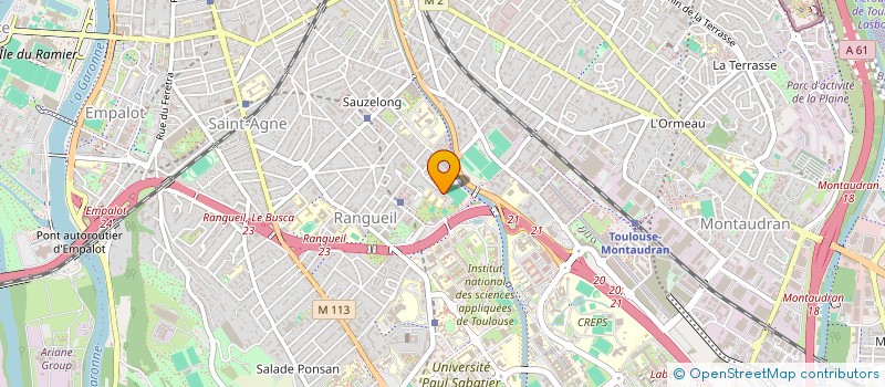 localisation de l'entreprise TOULOUSE RANGUEIL F.C. (T.R.F.C.) à TOULOUSE
