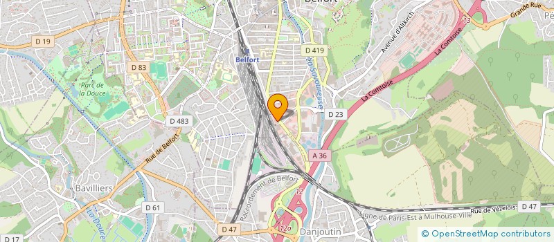 localisation de l'entreprise TOUPNEU SAS à BELFORT