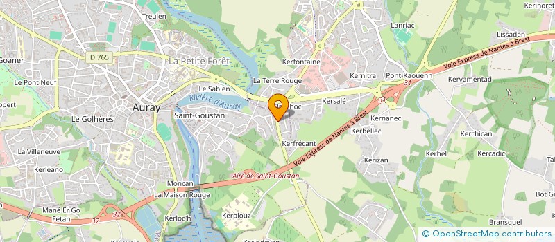 localisation de l'entreprise TOURBRIEUC à AURAY