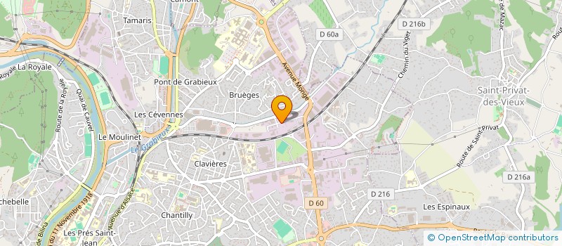 localisation de l'entreprise TOURILLON à ALES