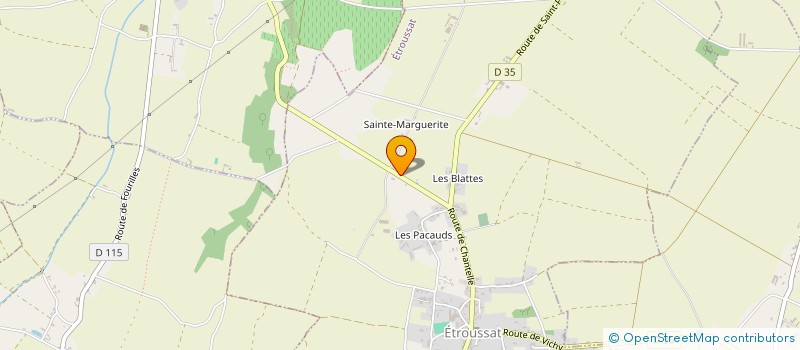 localisation de l'entreprise TOURREAU BICHET à ETROUSSAT