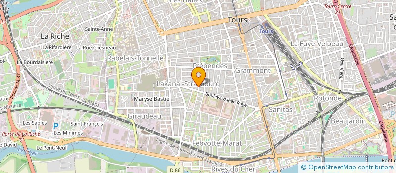 localisation de l'entreprise TOURS COIFFURE à TOURS