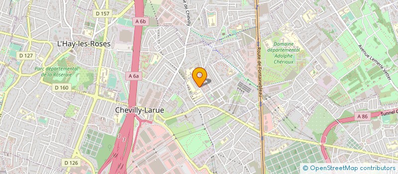 localisation de l'entreprise TOUS EN MOUVEMENT  ASSOCIATION SPORTIVE ET SOCIOCULTURELLE DE L'ECOLE ELEMENTAIRE PAUL BERT B  DE CHEVILLY-LARUE  CHEVILLY-LARUE