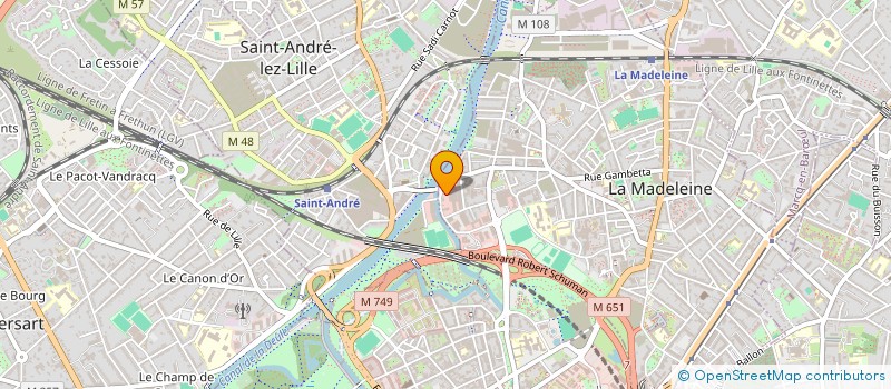 localisation de l'entreprise TOUS MATERIAUX TEINTS à LA MADELEINE