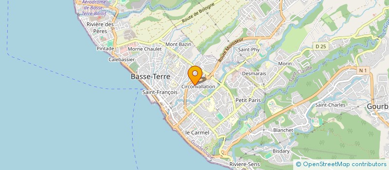 localisation de l'entreprise TOUS TRAVAUX D'ELECTRICITE à BASSE TERRE