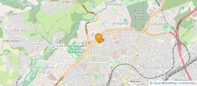 localisation de l'entreprise TOUS TRAVAUX DU BATIMENT à LIMOGES