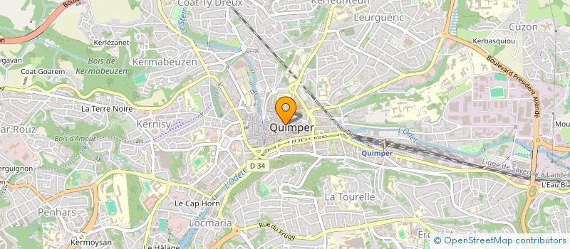 localisation de l'entreprise TOUSSAINT  QUIMPER