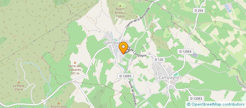 localisation de l'entreprise TOUSTOU PLOMBERIE CHAUFFAGE  GARRIGUES