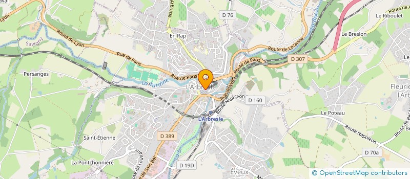 localisation de l'entreprise TOUT SIMPLEMENT CREATIONS FLORALES  L'ARBRESLE