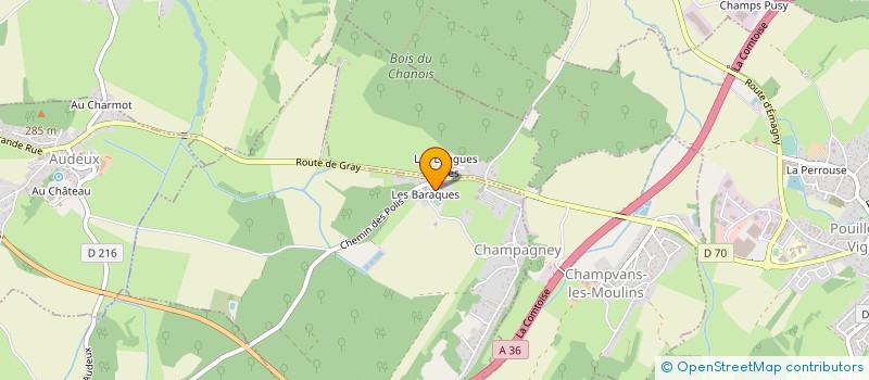 localisation de l'entreprise TOUVREY CREATION à CHAMPAGNEY