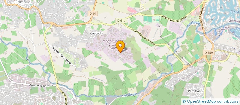localisation de l'entreprise TP DU LITTORAL à GRIMAUD