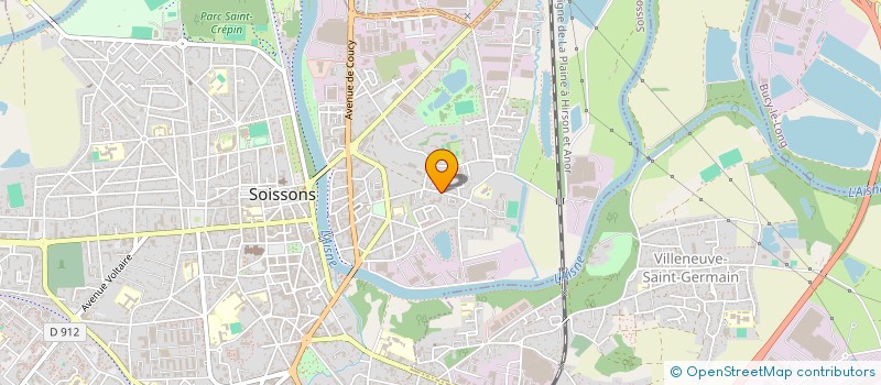 localisation de l'entreprise TP ENVIRONNEMENT à SOISSONS
