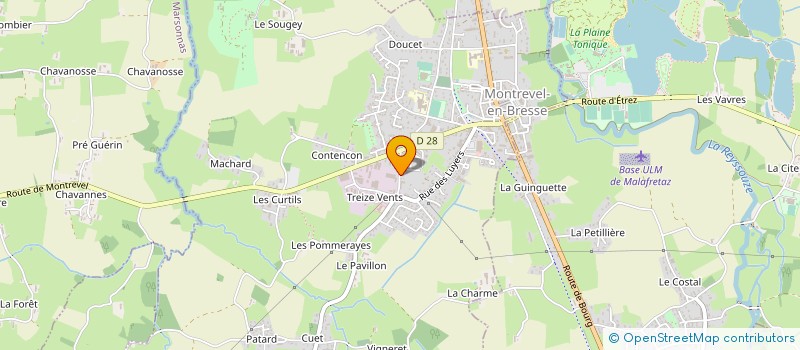 localisation de l'entreprise TPLT à MONTREVEL-EN-BRESSE