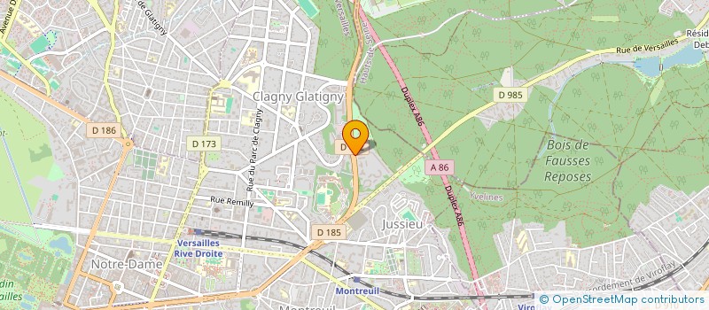 localisation de l'entreprise TRACOR à VERSAILLES