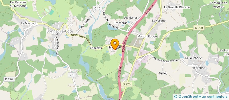 localisation de l'entreprise TRAIL BONNAC LOISIR à BONNAC-LA-COTE