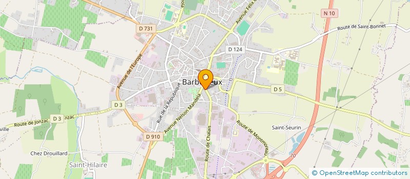 localisation de l'entreprise TRANCHAGE ET DEROULAGE DE FRANCE à BARBEZIEUX-SAINT-HILAIRE