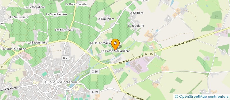 localisation de l'entreprise TRANS'CG2F à LE LOROUX-BOTTEREAU