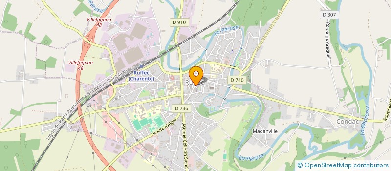 localisation de l'entreprise TRANSACTIONS IMMOBILIERES CHARENTAISES RUFFEC  RUFFEC