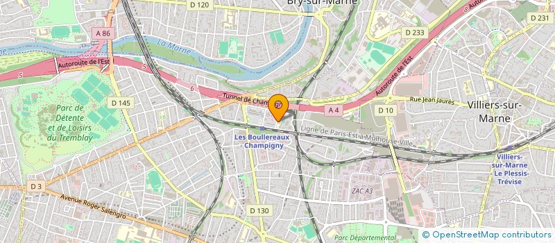 localisation de l'entreprise TRANSEXPRESS à CHAMPIGNY-SUR-MARNE