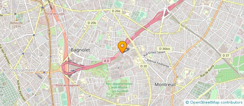 localisation de l'entreprise TRANSITALIA à BAGNOLET